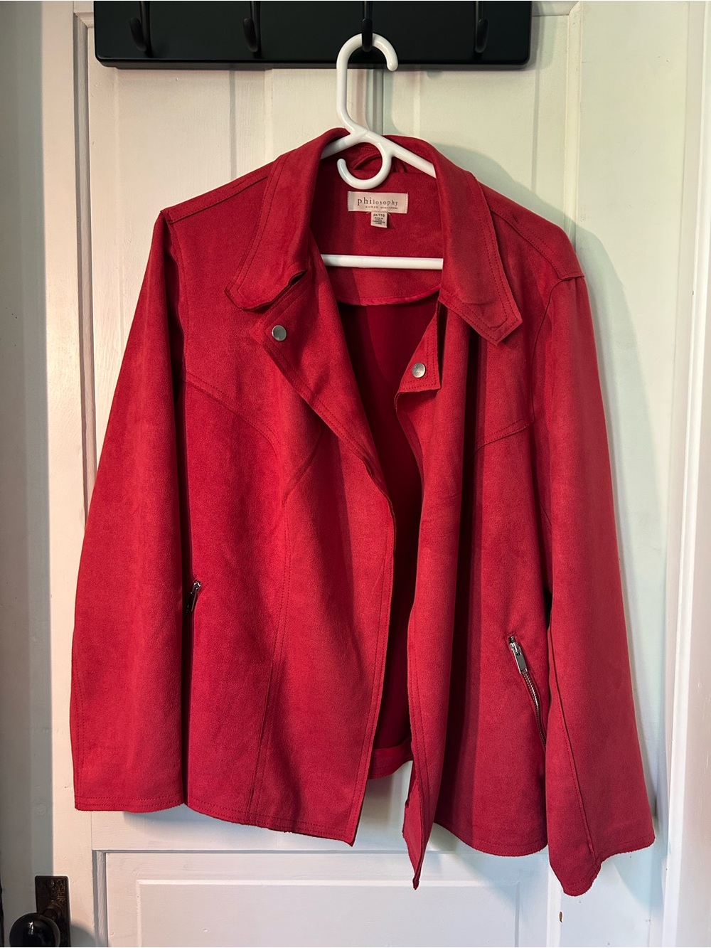 Philosophy Vibrant Red Suede-Look Women’s Jacket
